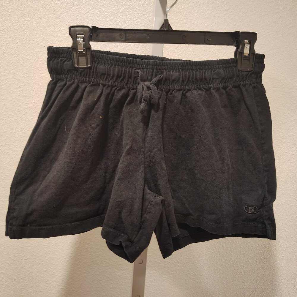 Champion Women's Black Shorts Size Medium Cotton Workout Athletic